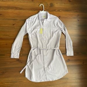 Gitman Bros lavender long sleeved shirt dress, size medium, NWT